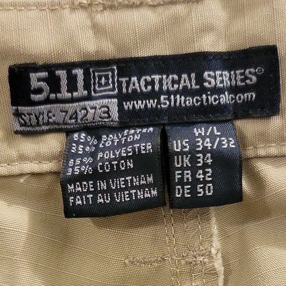5.11 Tactical Series Mens Pants Size 34x32 Khaki Tan - Picture 3 of 3